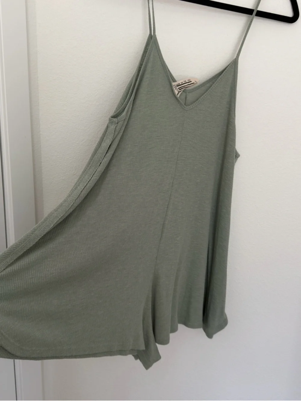 Free People Take Heart Jumper Sage Mineral Green Spaghetti Straps Size XS Women